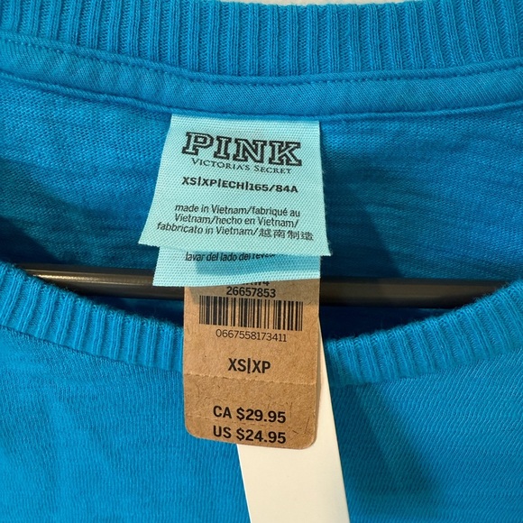 PINK Victoria's Secret Vibrant Blue Short Sleeve Tee - Picture 2 of 6